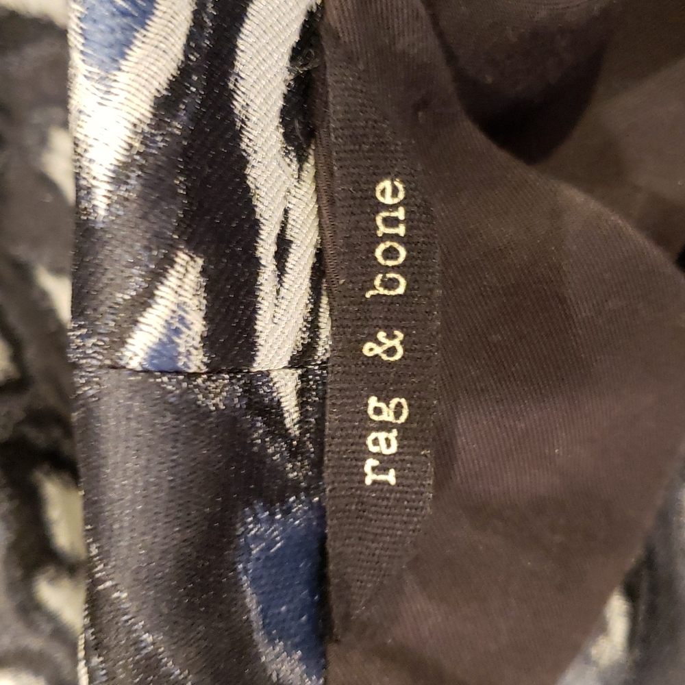 RAG & BONE Silver Ikat Brocade Jacquard Blazer Tuxedo Jacket sz 0 Women's Tux - Picture 9 of 14